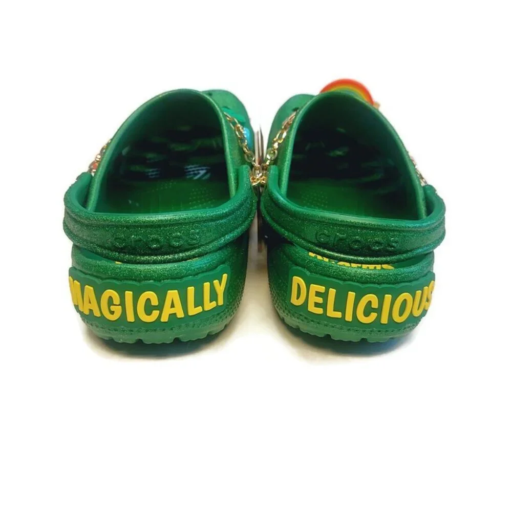 CROCS Mens Size 11 Womens 13 Lucky Charms Classic Slip On Clogs Glitter Green